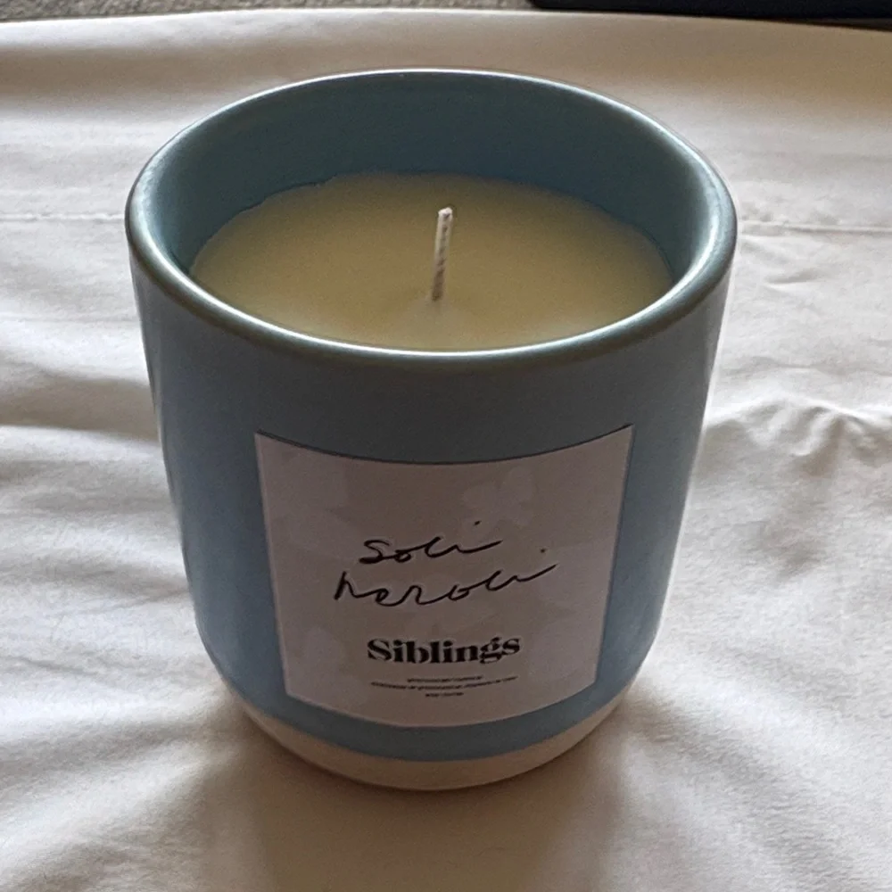 Soli Neroli Blue & Gold Ceramic Candle by